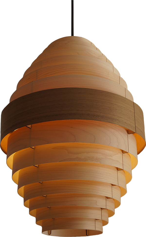 Egg small pendant lamp in maple wood